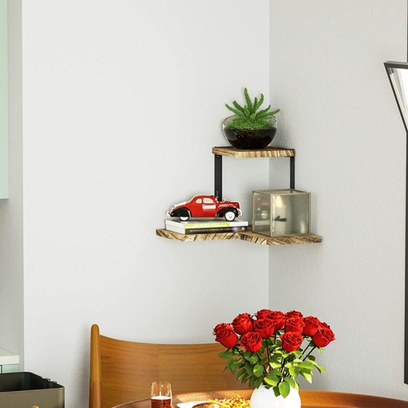 Accents Rustic Corner Wall Shelf In Carbonized Black Poshmark